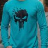 Camiseta Manga Longa Azul-turquesa Adulto O Justiceiro spe