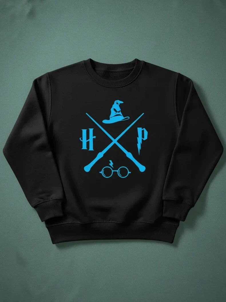 Moletom Harry Potter Logo Azul Infantil ( Preto )