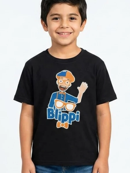 Camiseta Preta Infantil Blippi Youtuber spe