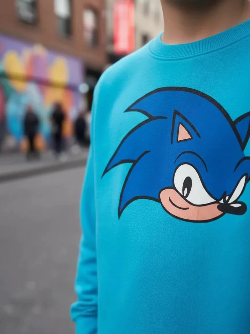 Moletom Flanelado Azul-turquesa Infantil Sonic Premium