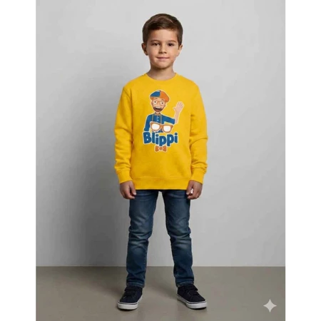 Moletom Cores Infantil Unissex Blippi Blusa de Frio Personagem Youtuber spe