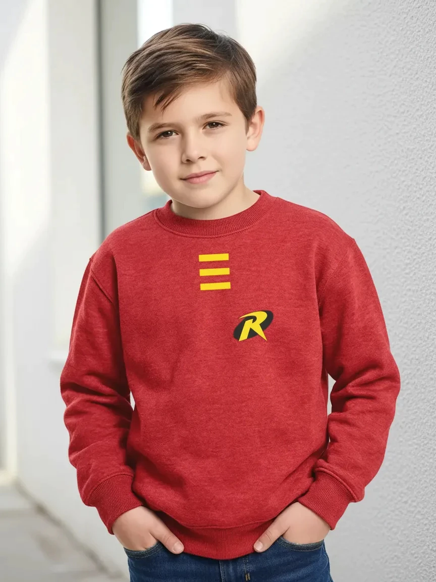 Moletom Vermelho Flanelado Infantil Robin Dc Comics spe