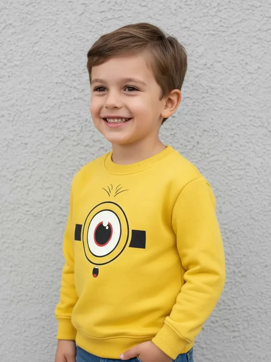 Moletom Infantil Unissex Minions Algodão Silk Screen Manual mlc