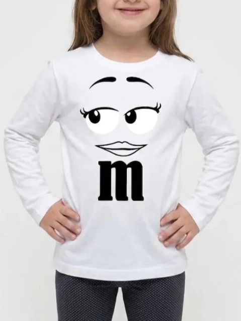 br-11134207-820lo-mrumlnhc2nlzee Camiseta Branca Manga Longa Infantil Unissex m&m 3 spe