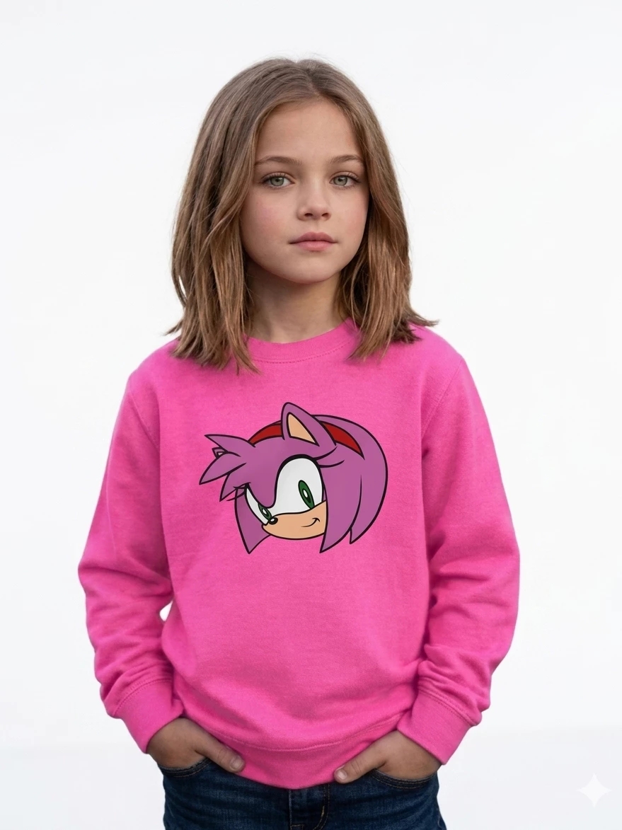 Moletom Algodão Flanelado Infantil Rosa Amy Rose Sonic mlc