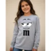 Camiseta Cinza Manga Longa Infantil m&m 3 mlc