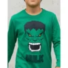 Camiseta Manga Longa Infantil Unissex Incrivel Hulk Verde spe
