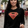 Camiseta Manga Longa Cores Baby Look Supergirl spe