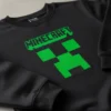 Moletom Minecraft Algodão Flanelado Infantil ( Preto )