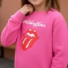 Moletom Flanelado Rolling Stones Infantil  ( Rosa )