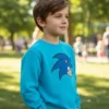 Moletom Flanelado Azul-turquesa Infantil Sonic Premium