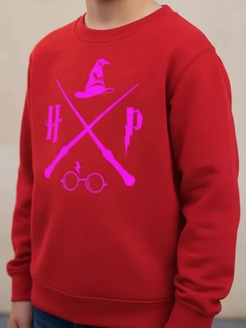Moletom Harry Potter Logo Rosa Infantil ( Vermelho )