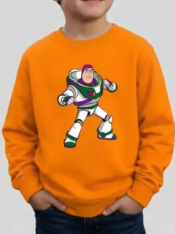 br-11134207-820ly-mr07bx5cohs6d7 Blusa Moletom Flanelado Infantil Laranja Buzz LightyearToy Story mlc
