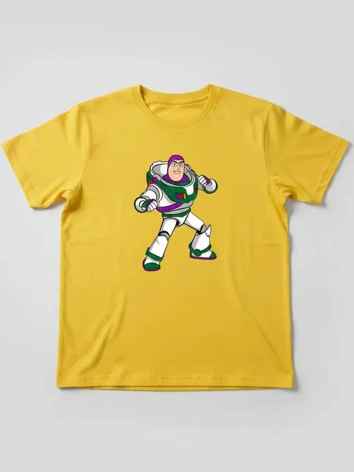 Camiseta Amarela Manga Curta Adulto Unissex Buzz Lightyear Toy Story mlc