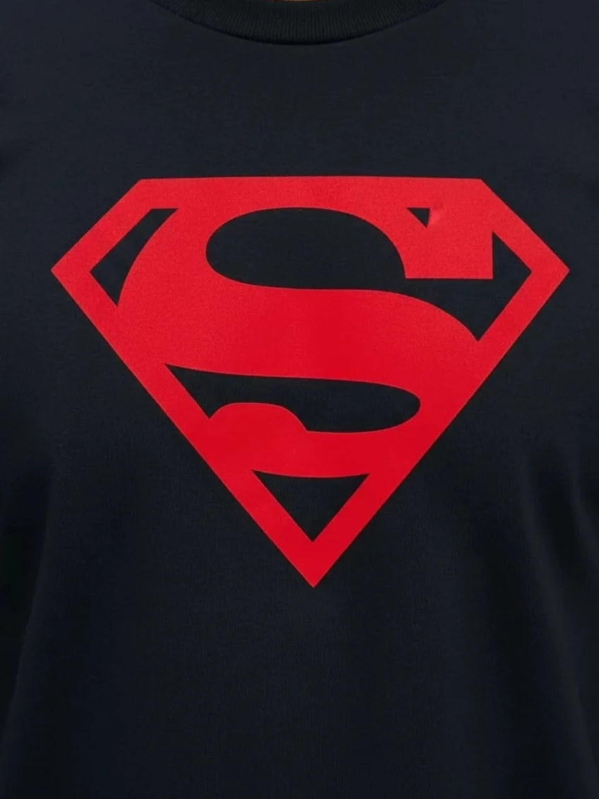 br-11134207-820ly-mr8m6m8vx1c71b Camiseta Manga Longa Preta Adulto Super Homem Logo Vermelho mlr