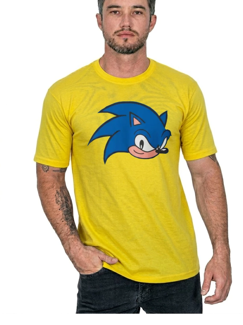 Camiseta Adulto Unissex Cores Sonic the Hedgehog