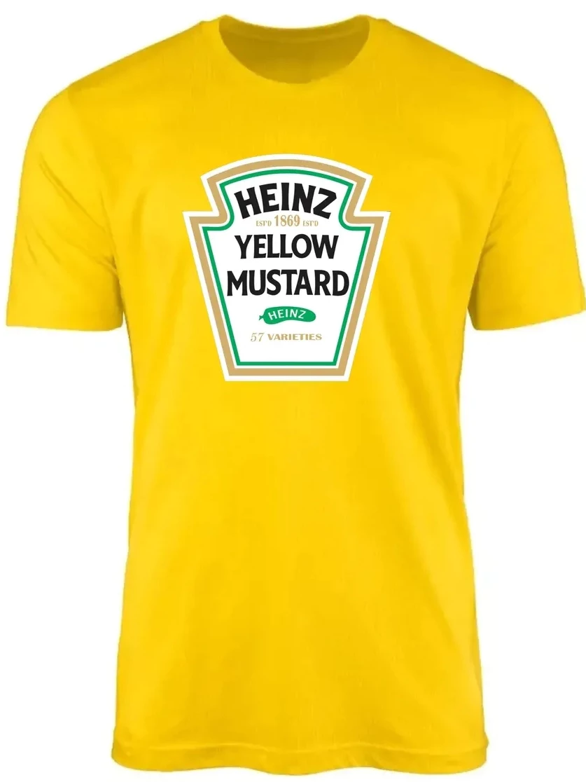 Camiseta Infantil Amarela Heinz Mostarda Silk Screen spe