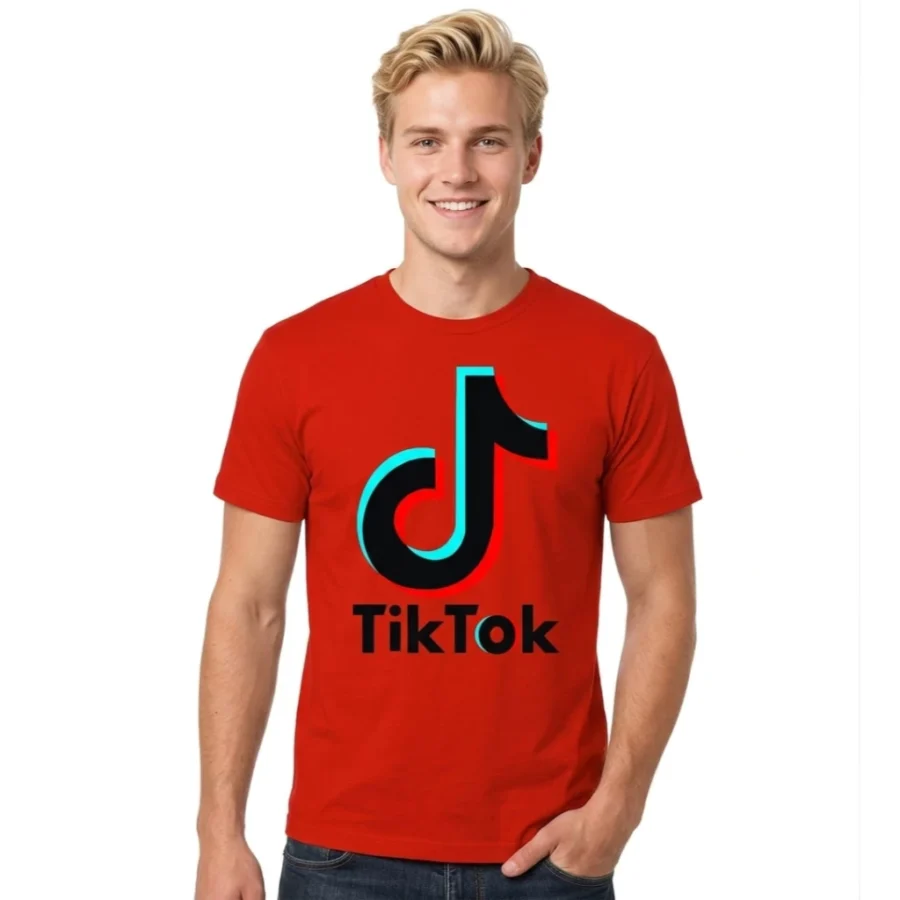 Camiseta Vermelha Adulto Unissex Tik Tok