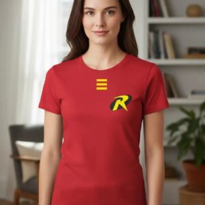 Camiseta Vermelha Adulto Baby Look Robin Herói spe