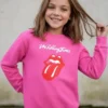 Moletom Flanelado Rolling Stones Infantil  ( Rosa )