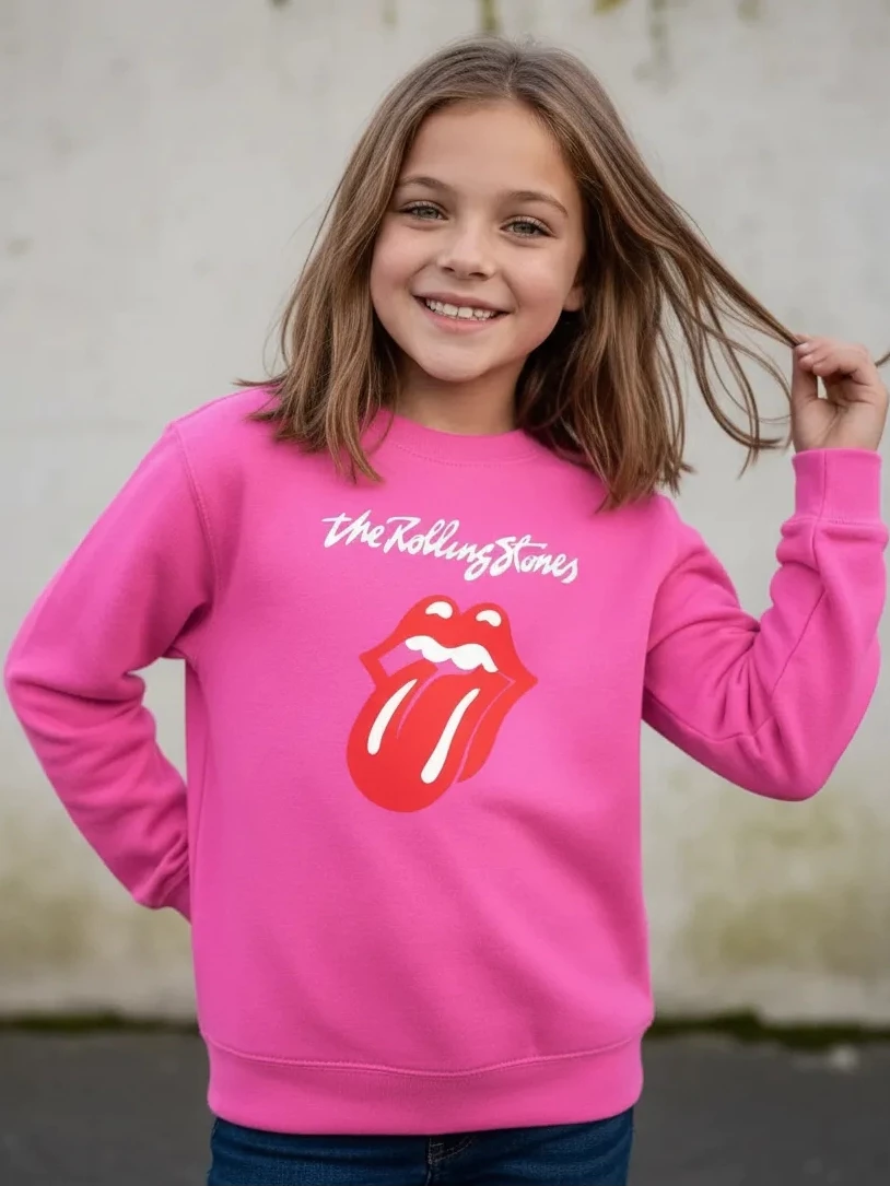 Moletom Flanelado Rolling Stones Infantil  ( Rosa )