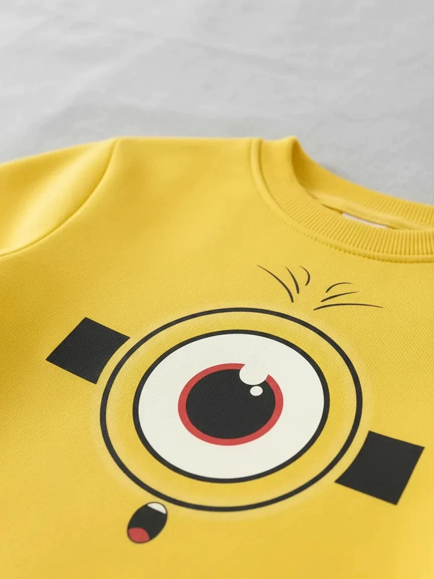 Moletom Infantil Unissex Minions Algodão Silk Screen Manual mlc