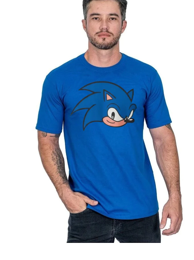 Camiseta Adulto Unissex Cores Sonic the Hedgehog
