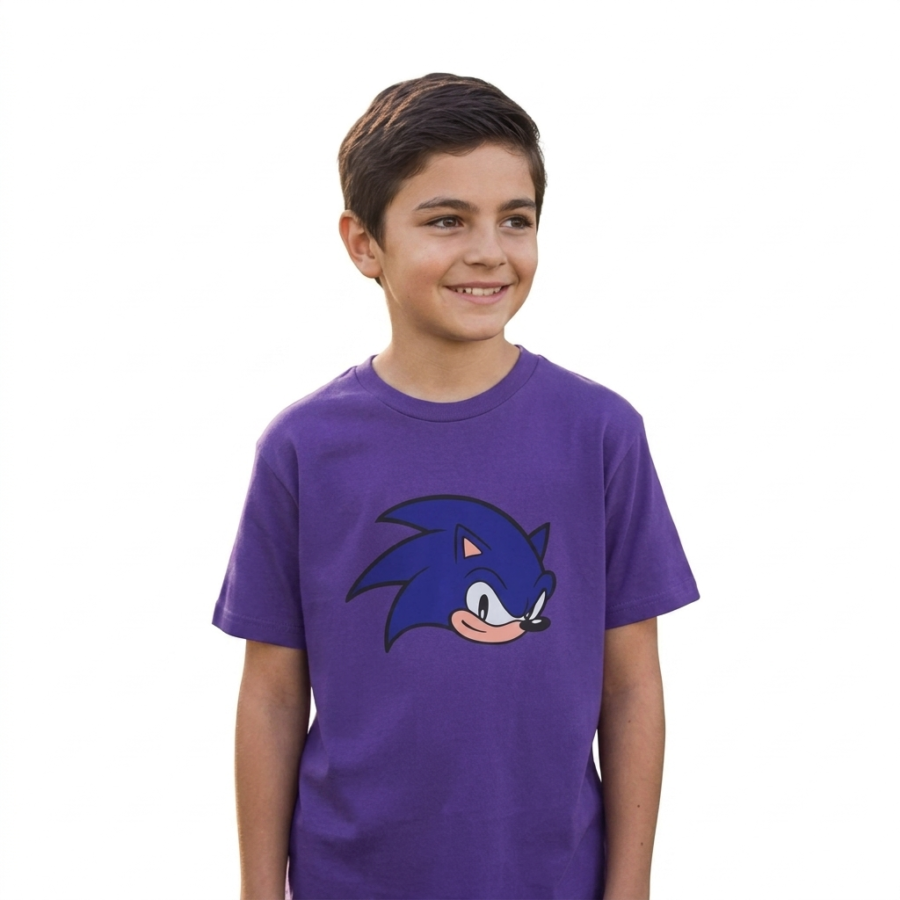 image_5db4a523 Camiseta Roxa Infantil Unissex Sonic the Hedgehog mlr