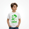 Camiseta Branca Infantil Arrow Arqueiro Verde mlr