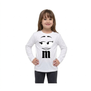 image_e1a26c5 Camiseta Branca Manga Longa Infantil Unissex m&m 3 spe