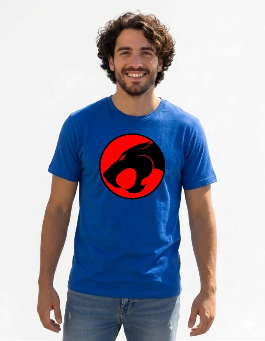 thundercats1 Camiseta Azul Manga Curta Adulto Unissex Thundercats mlc