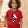 Camiseta Vermelha Manga Curta Infantil Bluey Mackenzie mlr