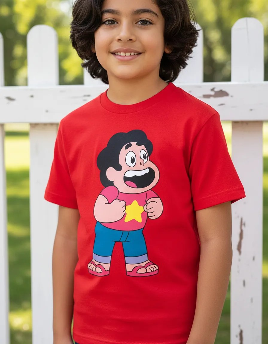 Camiseta Vermelha Steven Universo ( Infantil ) mlc