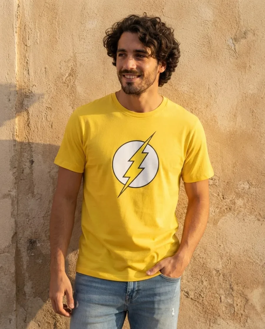 Camiseta Amarela Adulto Flash mlr