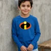 Camiseta Azul Ls Infantil Os Incríveis mlc