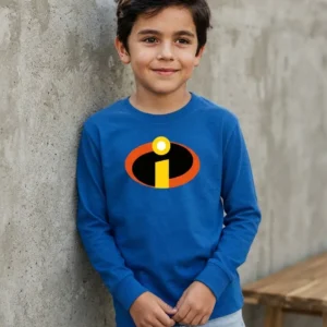 1 Camiseta Azul Ls Infantil Os Incríveis mlc