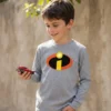 Camiseta Cinza Ls Infantil Os Incríveis mlr