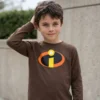 Camiseta Marrom Ls Infantil Os Incríveis mlca
