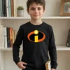 Camiseta Preta Ls Infantil Os Incríveis mlc