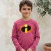 Camiseta Rosa Ls Infantil Os Incríveis mlc