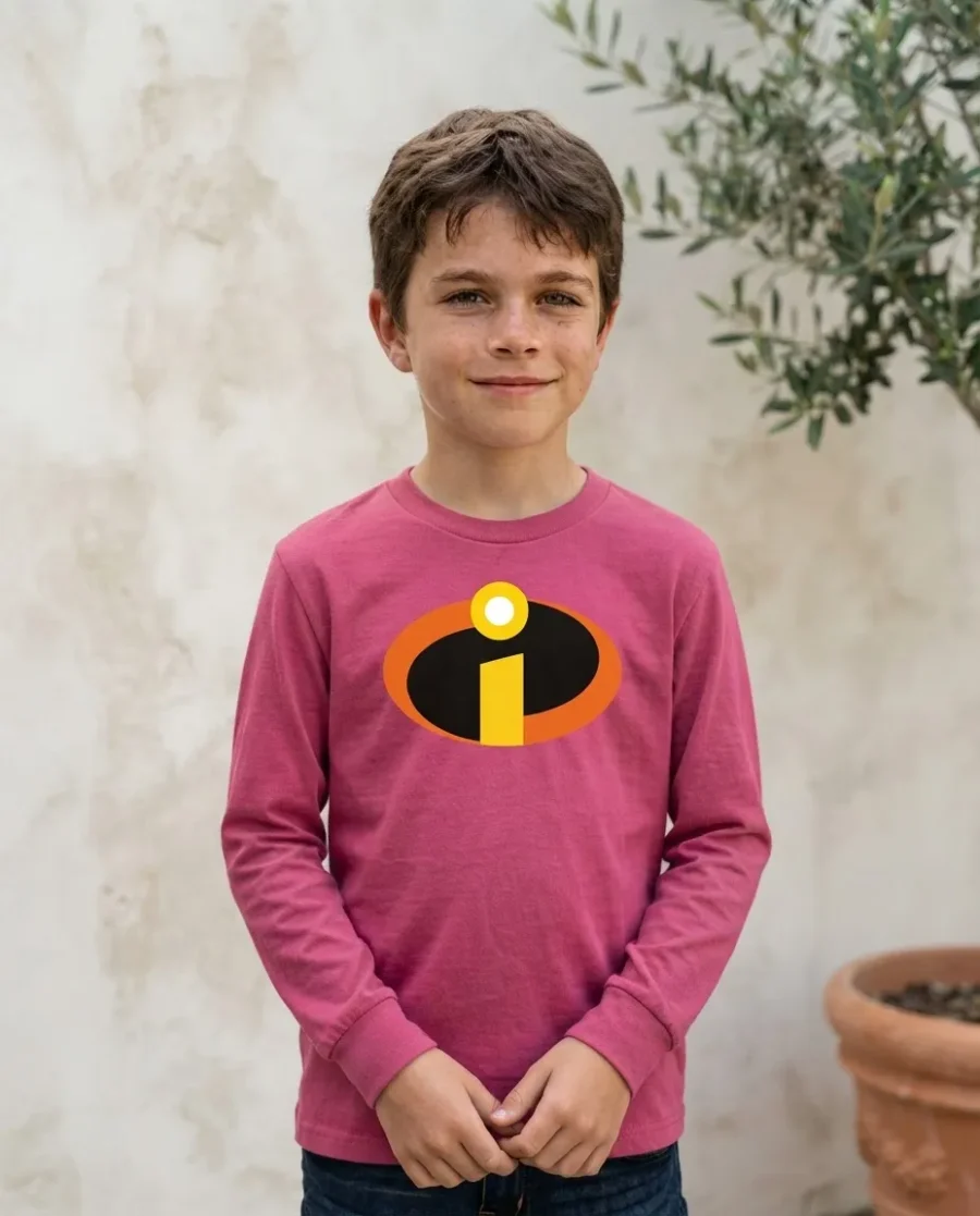 Camiseta Rosa Ls Infantil Os Incríveis mlc