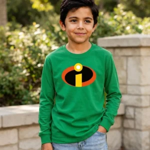 1 Camiseta Verde Ls Infantil Os Incríveis mlc