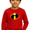 Camiseta Vermelha Ls Infantil Os Incríveis mlc