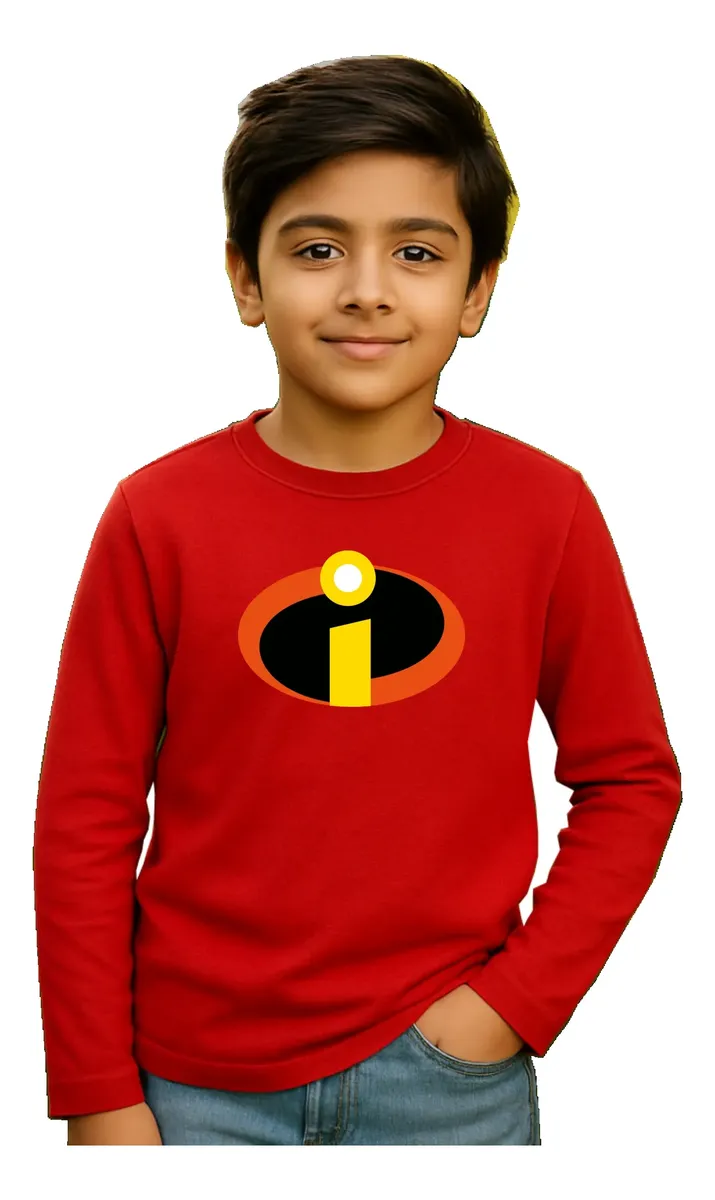 Camiseta Vermelha Ls Infantil Os Incríveis mlc
