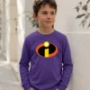 Camiseta Roxa Ls Infantil Os Incríveis mlc