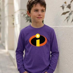 1 Camiseta Roxa Ls Infantil Os Incríveis mlc