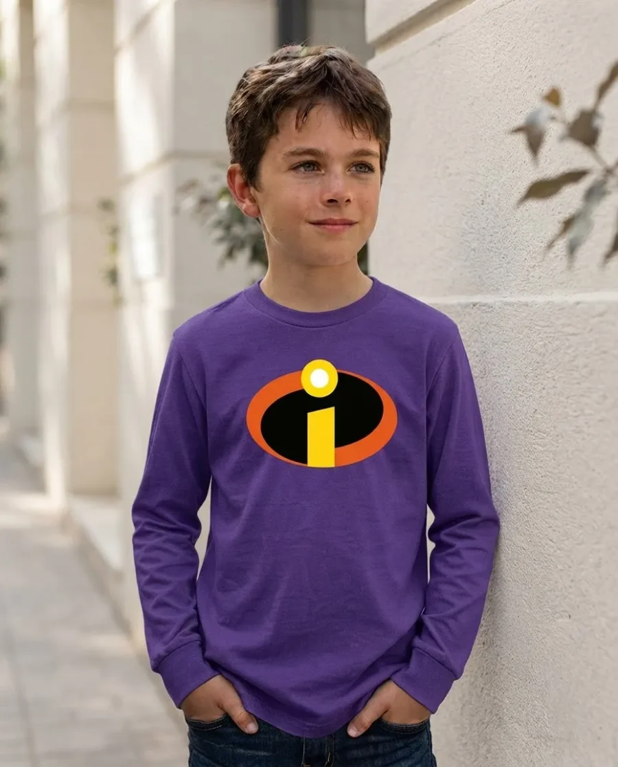 Camiseta Roxa Ls Infantil Os Incríveis mlc