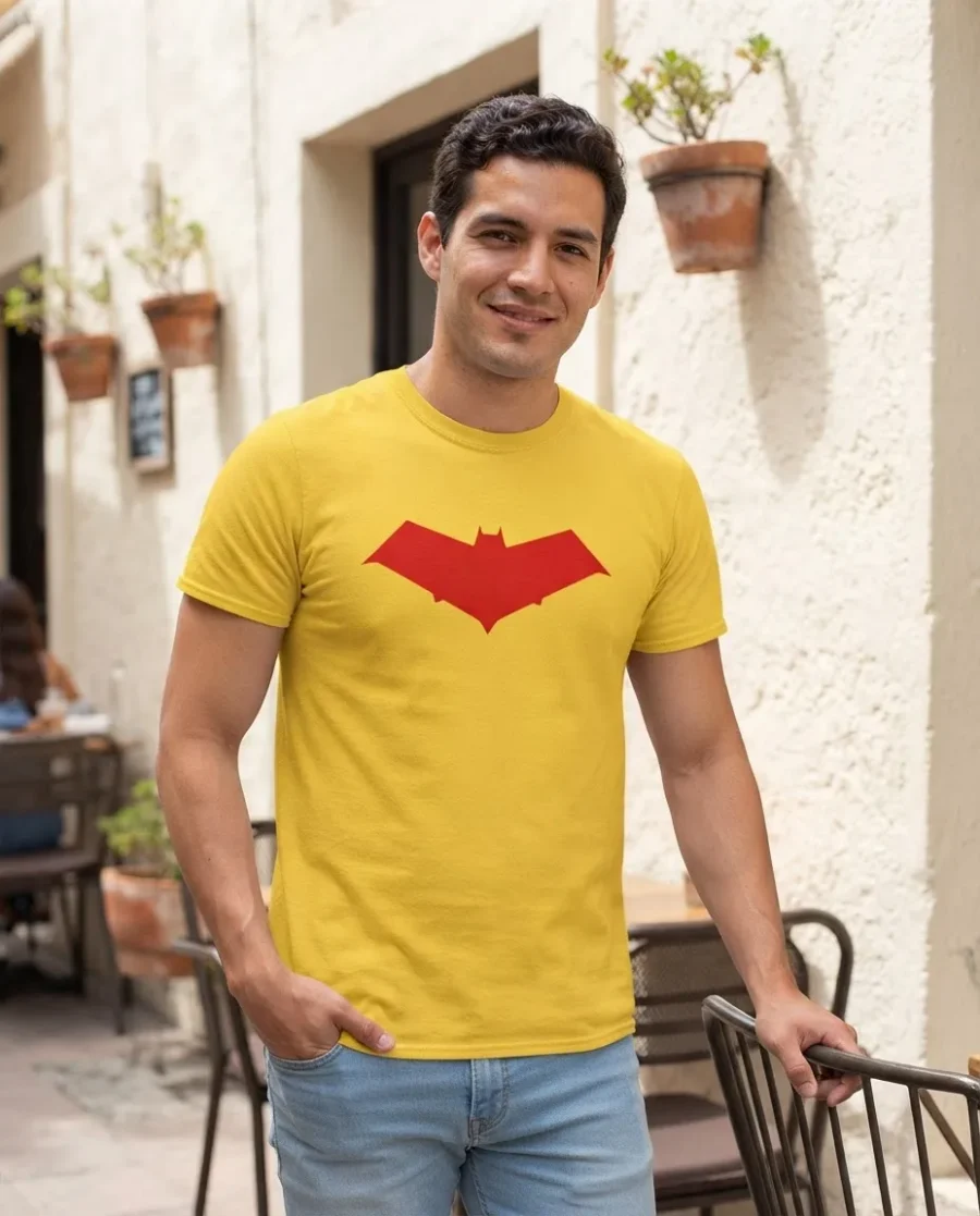 Camiseta Amarela Ss Adulto Capuz Vermelho spe