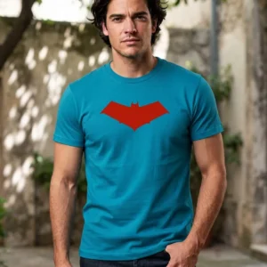 1 Camiseta Azul Turqueza Ss Adulto Capuz Vermelho mlc