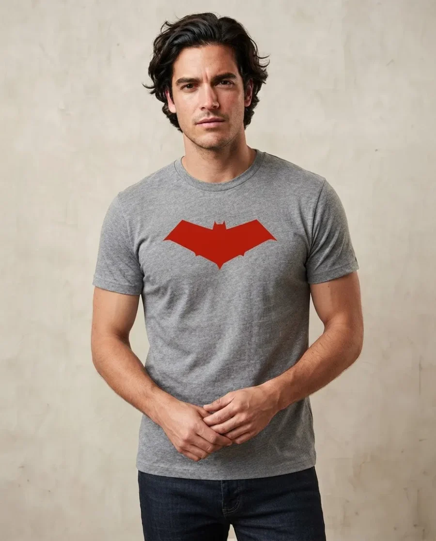 Camiseta Cinza Ss Adulto Capuz Vermelho spe